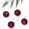Northlight Ribbed Glittered Glass Ball Christmas Ornaments - 3" (75mm) - Maroon - 4ct